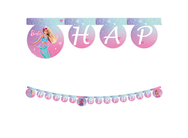 Barbie 1 "Happy Birthday" - Leddbanner