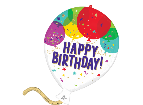 Birthday Balloons 1 Stor folieballong med form - 66x63cm