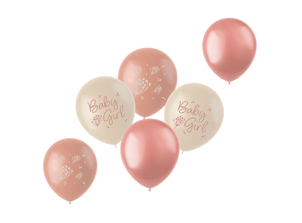 Blooming Baby Girl 6 Gummiballonger - 33cm (13") 