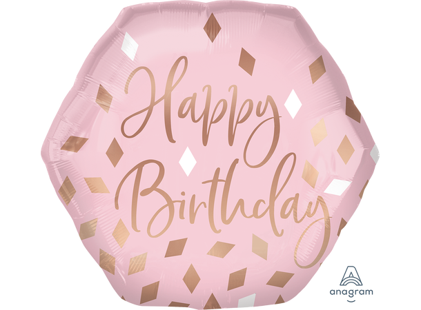 Blush Birthday 1 Stor folieballong med form - 58x55cm