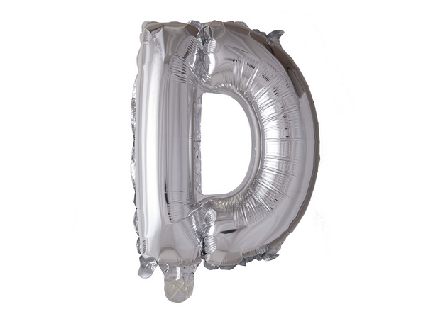 Bokstavballong - D - Sølv 1 Folieballong - 41cm (16")