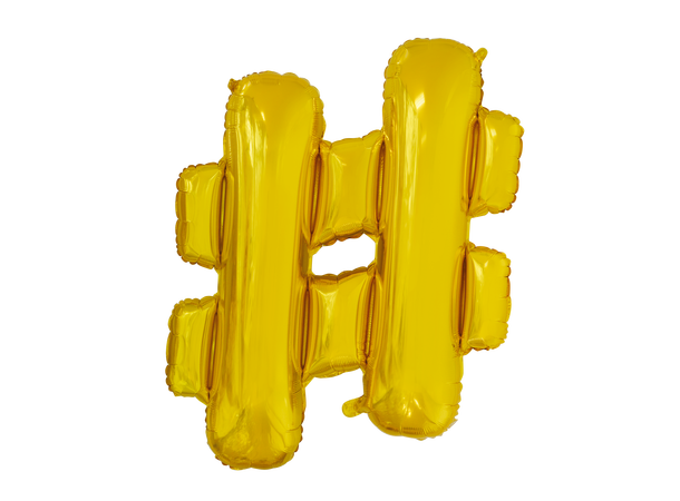 Bokstavballong - # - Gull 1 Folieballong - 41cm (16")