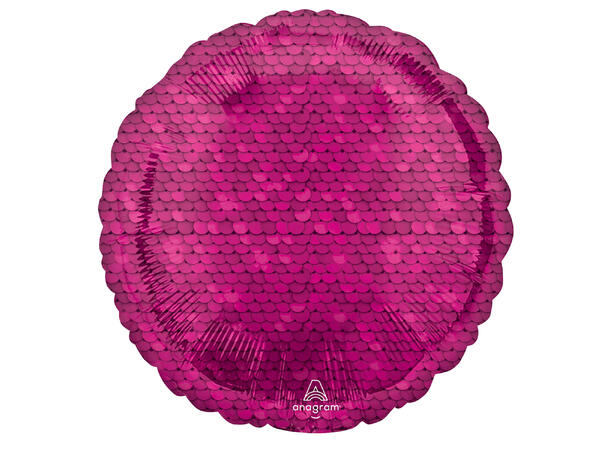 Bright Pink Sequins 1 Folieballong - Rund - 18" (43cm)