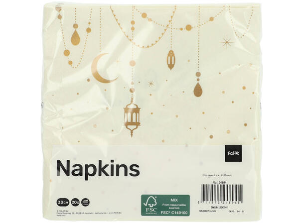 Eid Mubarak 20 Lunchservietter - 33x33cm 