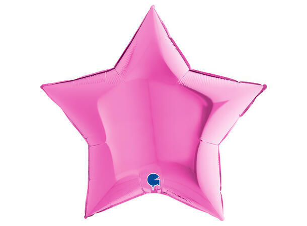 Ensfarget - Fuxia 1 Folieballong - Stjerne - 36" (91cm)