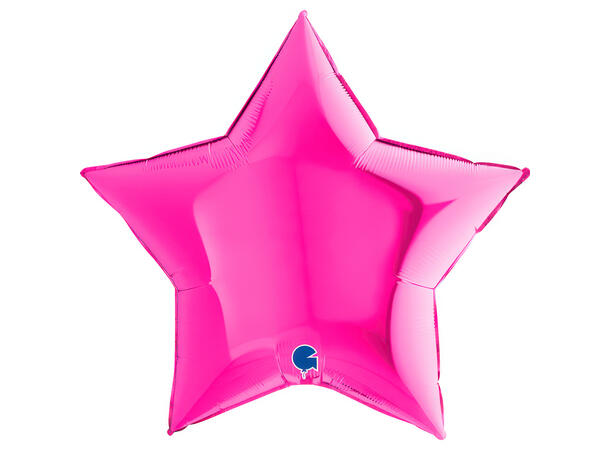 Ensfarget - Magenta 1 Folieballong - Stjerne - 36" (91cm)