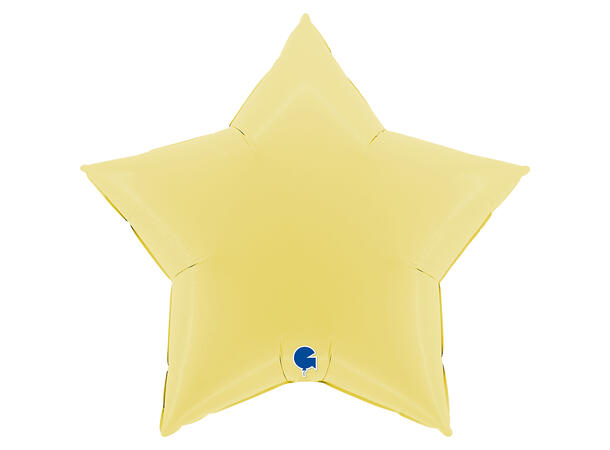 Ensfarget - Matte Yellow 1 Folieballong - Stjerne - 36" (91cm)