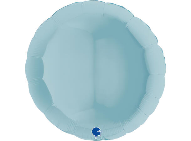 Ensfarget - Pastel Blue 1 Folieballong - Rund - 36" (91cm)