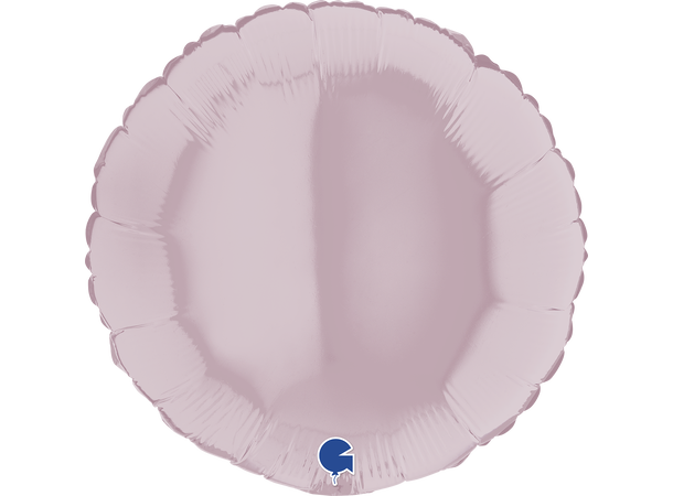 Ensfarget - Pastel Pink 1 Folieballong - Rund - 18" (43cm)