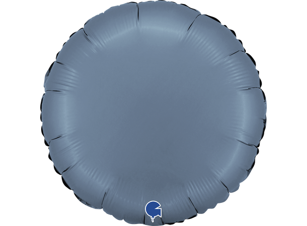 Ensfarget - Satin Blue Jeans 1 Folieballong - Rund - 18" (43cm)