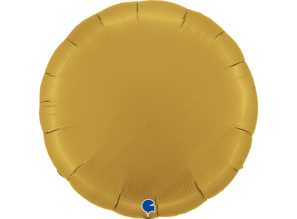 Ensfarget - Satin Gold 1 Folieballong - Rund - 36" (91cm)