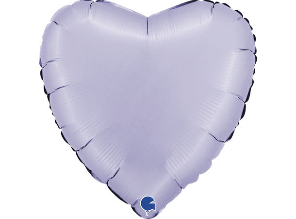 Ensfarget - Satin Lilac 1 Folieballong - Hjerte - 18" (43cm)