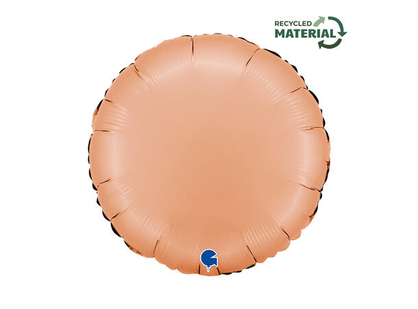 Ensfarget - Satin Peach 1 Folieballong - Rund - 18" (43cm)