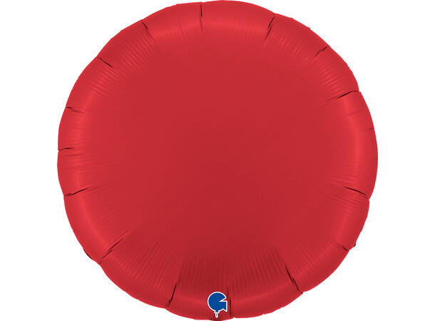 Ensfarget - Satin Rubin Red 1 Folieballong - Rund - 36" (91cm)