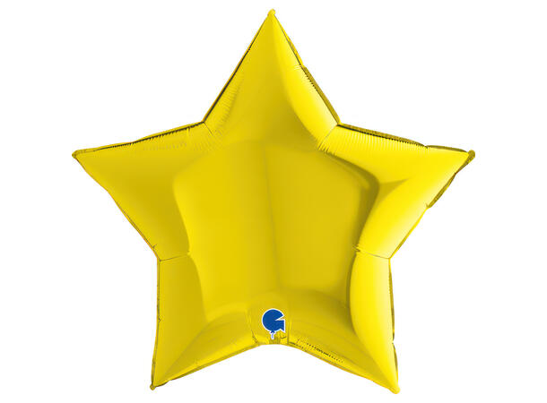 Ensfarget - Yellow 1 Folieballong - Stjerne - 36" (91cm)