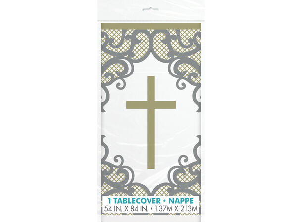 Fancy Gold & Silver Cross 1 Plastikkduk firkantet - 137x214cm