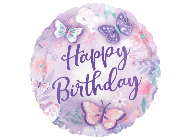 Flutters Happy Birthday 1 Folieballong - Rund - 18" (43cm)