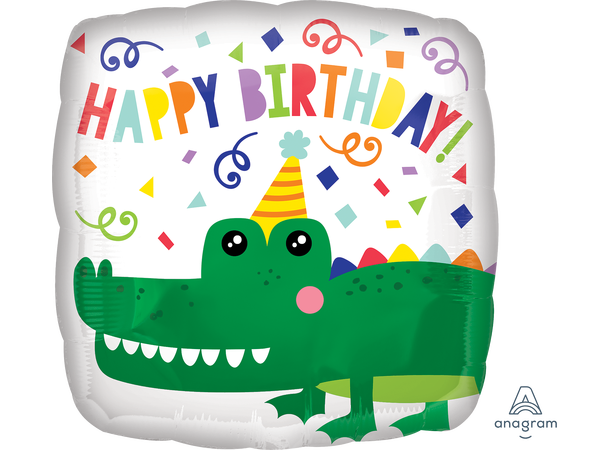 Gator Happy Birthday 1 Folieballong firkantet - 18" (43cm)