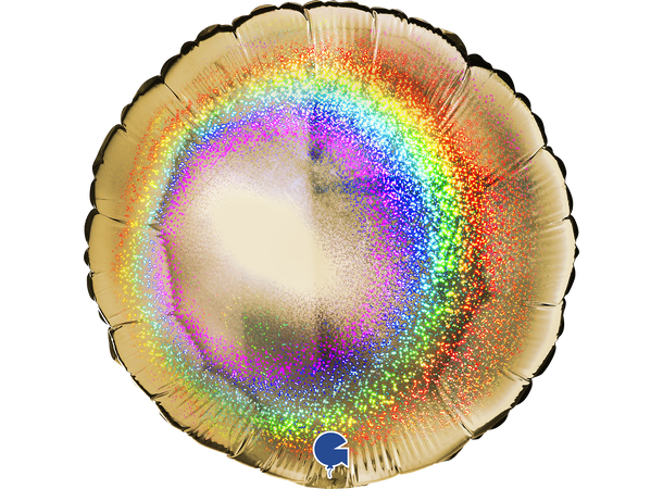 Glitter Holographic - Gold 5 1 Folieballong - Rund - 18" (43cm)