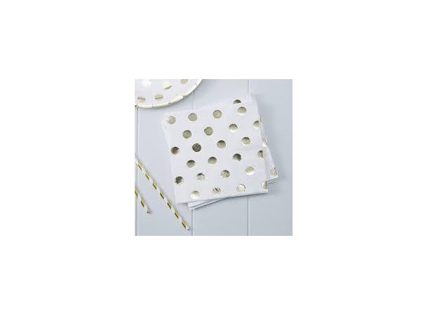 Gull Metalllic Prikker 16 Drikkeservietter - 25x25cm