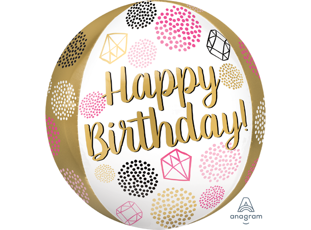 Happy Birthday Gems 1 Ballongball - ORBZ - 38x40cm