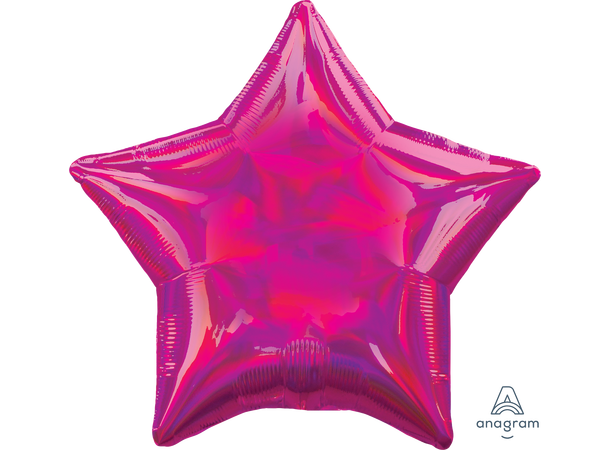 Iridescent Magenta Star 1 Folieballong stjerne - 19" (48cm)