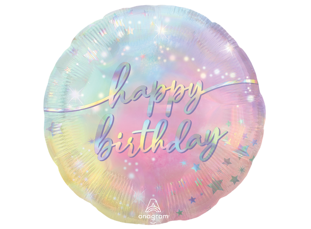 Luminous Birthday 1 Folieballong rund - 28" (71cm)