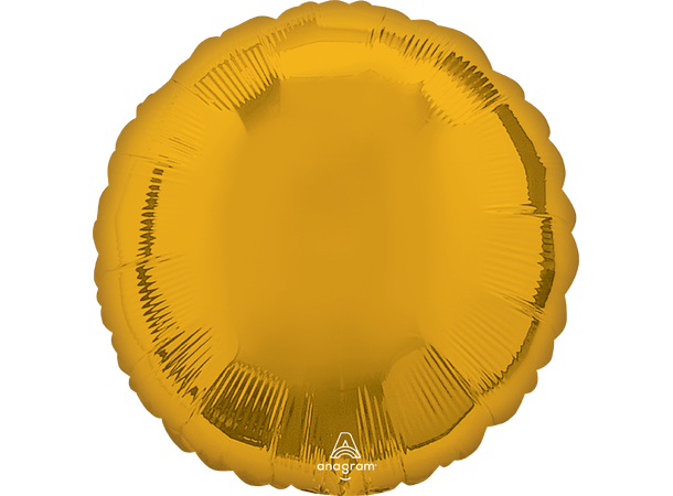 Metallic Gold 1 Folieballong - Rund - 18" (43cm)