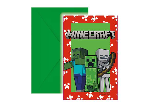 Minecraft 6 Invitasjoner med konvolutt