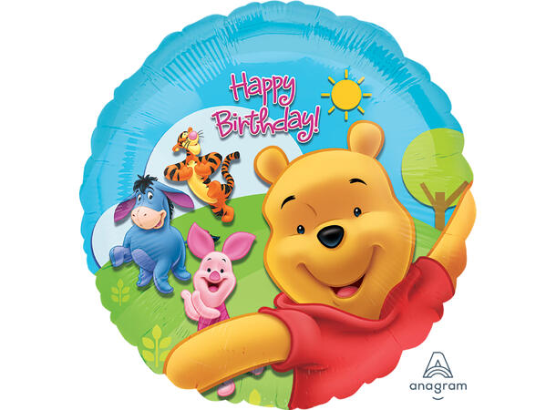 Ole Brum & Vennene hans - Happy Birthday 1 Folieballong - Rund - 18" (43cm)