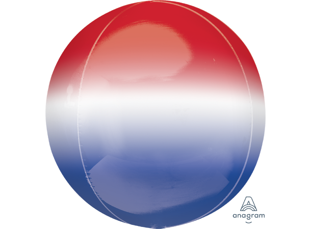 Ombré Orbz® Red, White & Blue 1 Ballongball - ORBZ - 38x40cm