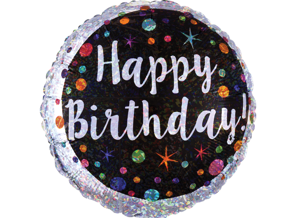 Polka Dot Birthday 1 Folieballong - Rund - 19" (45cm)