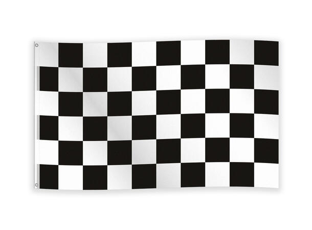 Race flagg - sort/hvit ruter 1 Flagg i stoff - 150x90cm