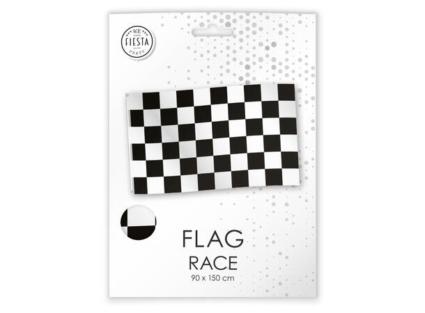 Race flagg - sort/hvit ruter 1 Flagg i stoff - 150x90cm