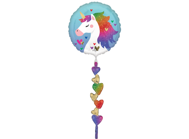 Rainbow Unicorn 1 Folieballong spes. m/"hale" - 60x170cm