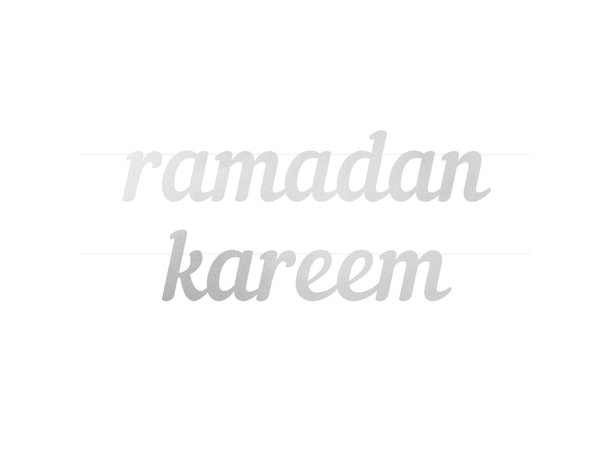 Ramadan Kareem - Sølv 1 Bokstavbanner i papir - 2m