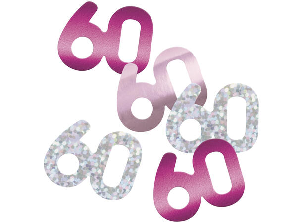 Rosa & Sølv Glitz - #60 1 Pose Bordkonfetti - 14g