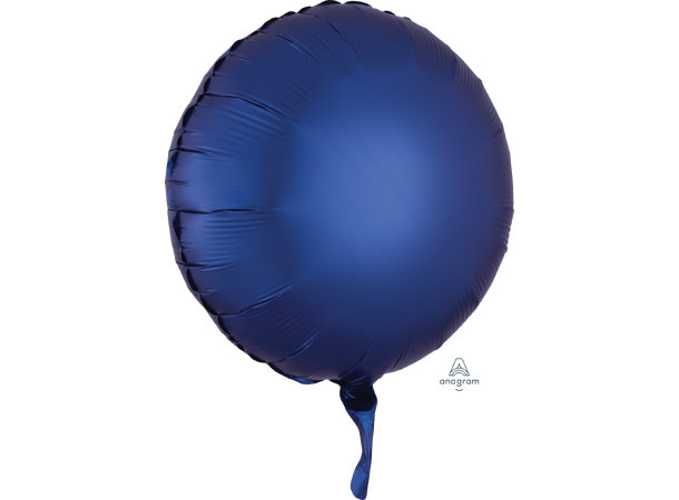 Satin Luxe® Navy Circle 1 Folieballong - Rund - 18" (43cm)