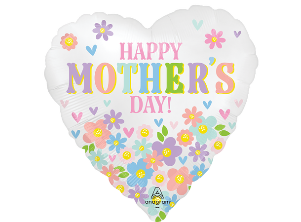 Satin Mothers Day - Daisy Chain 1 Folieballong - Hjerte - 18" (43cm)