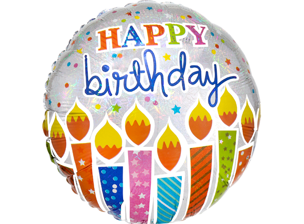 Shimmer Birthday Candles 1 Folieballong - Rund - 18" (43cm)