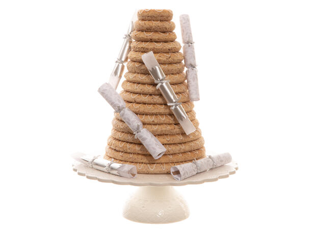 Smell Bon-Bon hvit/sølv med sløyfe 2ass 6 stk 15 cm lange, med knall,vits & hatt 