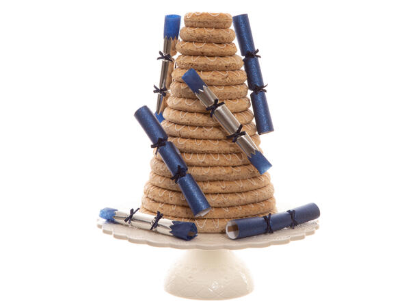 Smell Bon-Bon mørk blå m/sløyfe 2ass 6 stk 15 cm lange, med knall,vits & hatt 