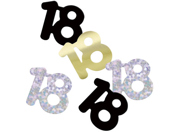 Sort & Sølv Glitz - #18 1 Pose Bordkonfetti - 15g