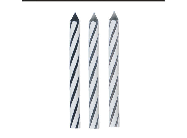 Sort & Sølv Glitz - "Happy Birthday" 1 Kakelys Sett på pinne 