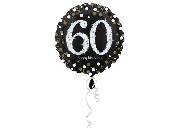 Sparkling Birthday 60 1 Folieballong - Rund - 19" (45cm)