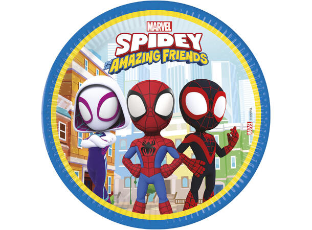 Spidey 8 Tallerkener i papir - 23cm