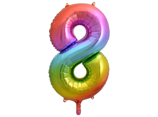 Tallballong - Rainbow - 8 1 Folieballong - 86cm (34")