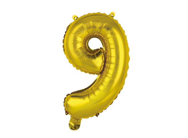 Tallballong # 9 - Gull 1 Folieballong - 41cm (16") 