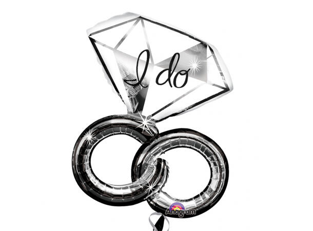 Wedding Rings 1 Stor folieballong med form - 69x76cm 