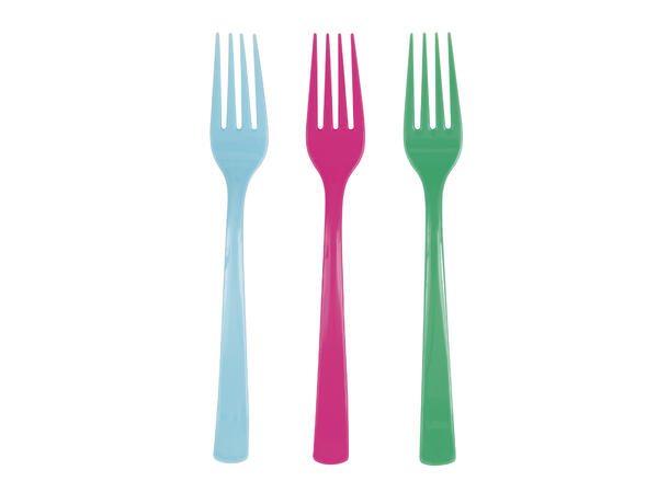Assorterte farger - plastgafler 18 Plastgafler